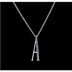 14KT White Gold 0.13ctw Sapphire Pendant With Chain