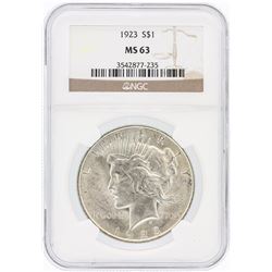 1923 NGC MS63 Peace Silver Dollar