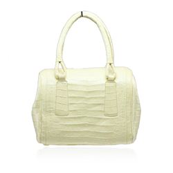 Nancy Gonzalez Yellow Crocodile Top Handle Handbag