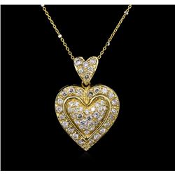 14KT Yellow Gold 0.85ctw Diamond Heart Pendant With Chain