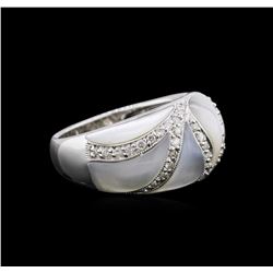 14KT White Gold 2.99ctw Mother of Pearl and Diamond Ring