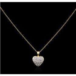 14KT Yellow Gold 0.25ctw Diamond Heart Pendant With Chain