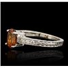 Image 2 : 14KT White Gold 1.30ct Spessartite and Diamond Ring