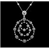 Image 2 : 2.87ctw Diamond Pendant With Chain - 14KT White Gold