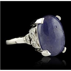 SILVER 7.55ct Tanzanite and White Topaz Ring