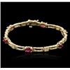 Image 1 : 14KT Yellow Gold 2.82ctw Ruby and Diamond Bracelet