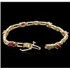 Image 3 : 14KT Yellow Gold 2.82ctw Ruby and Diamond Bracelet