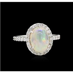 2.04ct Opal and Diamond Ring - 14KT White Gold