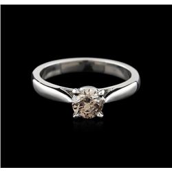 14KT White Gold 0.70ct Round Cut Fancy Brown Diamond Solitaire Ring