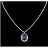 Image 1 : GIA Cert 18.37ct Tanzanite and Diamond Necklace - 14KT White Gold