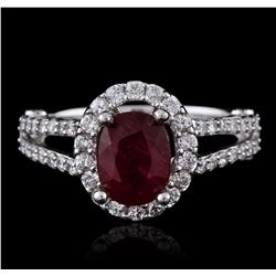 14KT White Gold 1.39ct Ruby and Diamond Ring