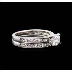 1.15ctw Diamond Wedding Ring Set - 14KT White Gold