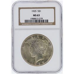 1925 NGC MS63 Peace Silver Dollar
