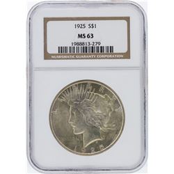 1925 NGC MS63 Peace Silver Dollar