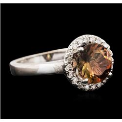 14KT White Gold 1.97ct Brown Tourmaline and Diamond Ring