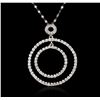 Image 1 : 14KT White Gold 1.48ctw Diamond Pendant With Chain