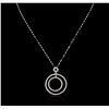 Image 2 : 14KT White Gold 1.48ctw Diamond Pendant With Chain