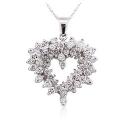 14KT White Gold 1.83ctw Diamond Pendant With Chain