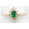 Image 4 : Emerald and Diamond Ring - 14KT Yellow Gold