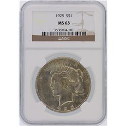 1925 NGC MS63 Peace Silver Dollar