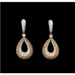 3.62ctw Diamond Earrings - 18KT White Gold