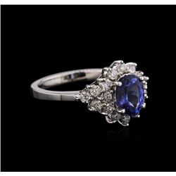 14KT White Gold 1.40ct Tanzanite and Diamond Ring