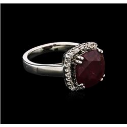 5.16ct Ruby and Diamond Ring - 14KT White Gold