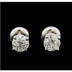 1.43ctw Diamond Stud Earrings - 14KT White Gold