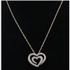 Image 2 : 0.25ctw Diamond Heart Pendant With Chain - 14KT White Gold