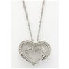 Image 3 : 0.25ctw Diamond Heart Pendant With Chain - 14KT White Gold