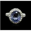 Image 2 : 14KT White Gold 4.79ct Tanzanite and Diamond Ring