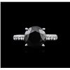 Image 2 : 4.02ctw Black Diamond Ring - 14KT White Gold