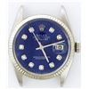 Image 2 : Rolex Stainless Steel Blue Diamond DateJust Men's Watch