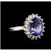 Image 1 : 14KT White Gold 3.87ct Tanzanite and Diamond Ring