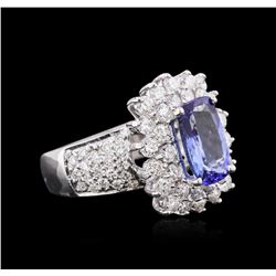 14KT White Gold 3.06ct Tanzanite and Diamond Ring