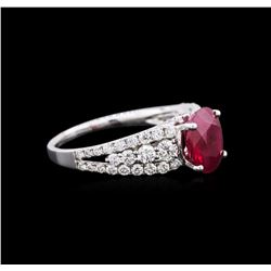 2.21ct Ruby and Diamond Ring - 18KT White Gold