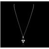 Image 2 : 14KT White Gold 0.69ctw Diamond Pendant With Chain