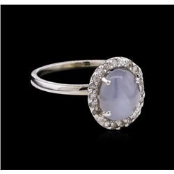 3.10ct Star Sapphire and Diamond Ring - 14KT White Gold