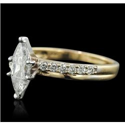 14KT Yellow Gold 1.36ctw Marquise Cut Diamond Ring