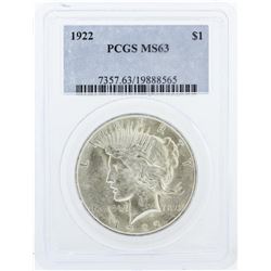 1922  PCGS MS63 Morgan Silver Dollar