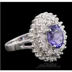 14KT White Gold 2.38ct Tanzanite and Diamond Ring