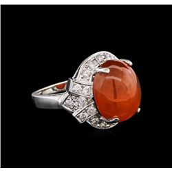 19.62ct Spessartite Garnet and Diamond Ring - 14KT White Gold