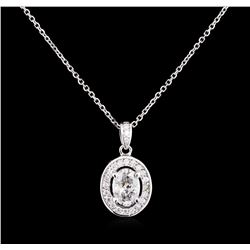 1.24ctw Diamond Pendant With Chain - 14KT White Gold