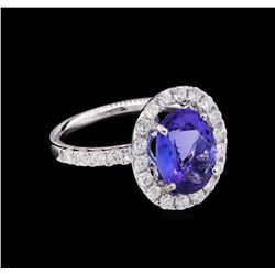 14KT White Gold 3.35ct Tanzanite and Diamond Ring