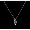 Image 2 : 1.34ctw Black Diamond Pendant With Chain - 18KT White Gold
