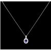 Image 2 : 1.63ct Tanzanite and Diamond Pendant With Chain - 18KT White Gold
