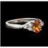 Image 1 : 14KT White Gold 1.09ct Spessartite and Diamond Ring