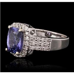 14KT White Gold 2.08ct Tanzanite and Diamond Ring