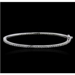 14KT White Gold 2.05ctw Diamond Bangle Bracelet