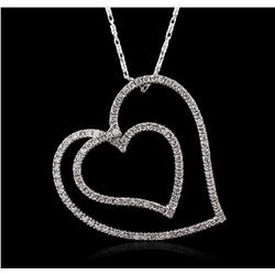 14KT White Gold 0.86ctw Diamond Pendant With Chain